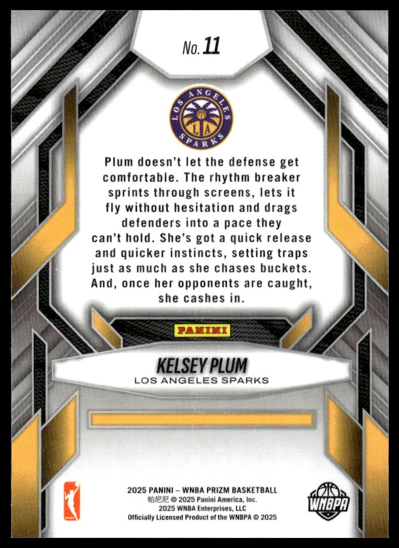 2025 Panini Prizm WNBA #11 Kelsey Plum Fearless