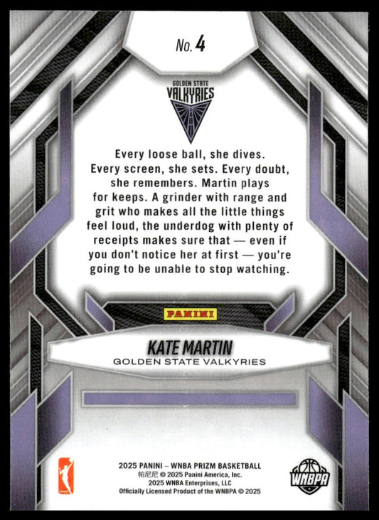 2025 Panini Prizm WNBA #4 Kate Martin Fearless