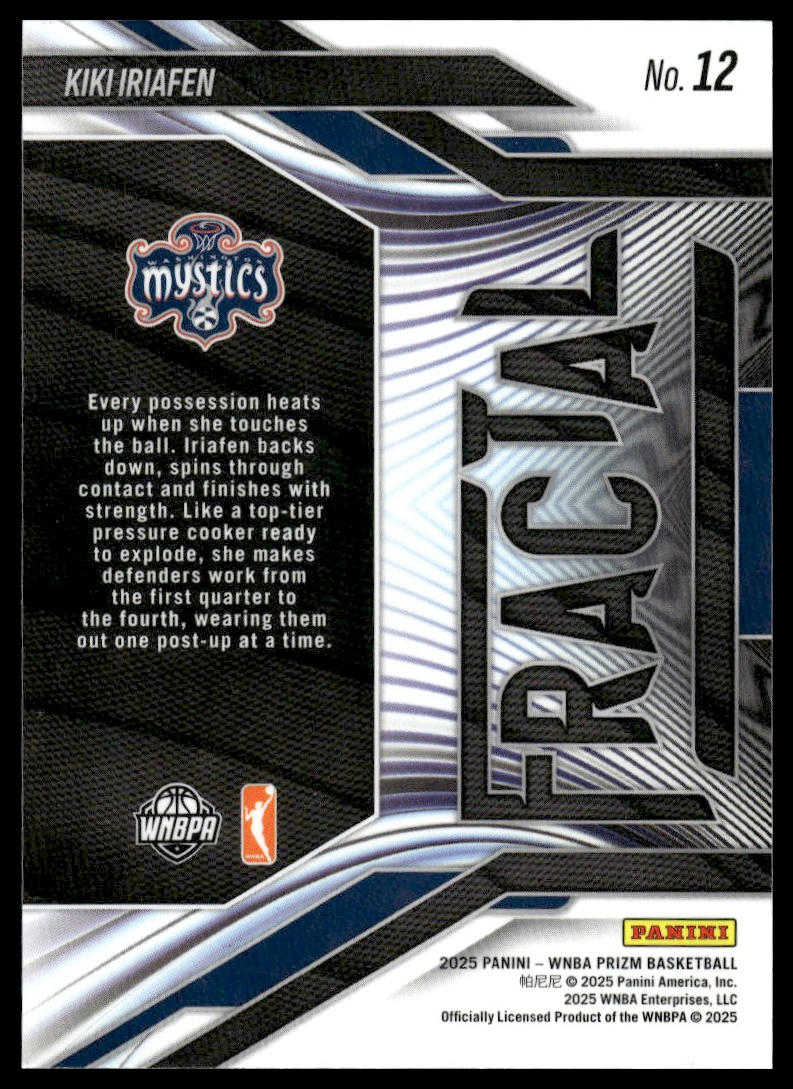 2025 Panini Prizm WNBA #12 Kiki Iriafen Fractal