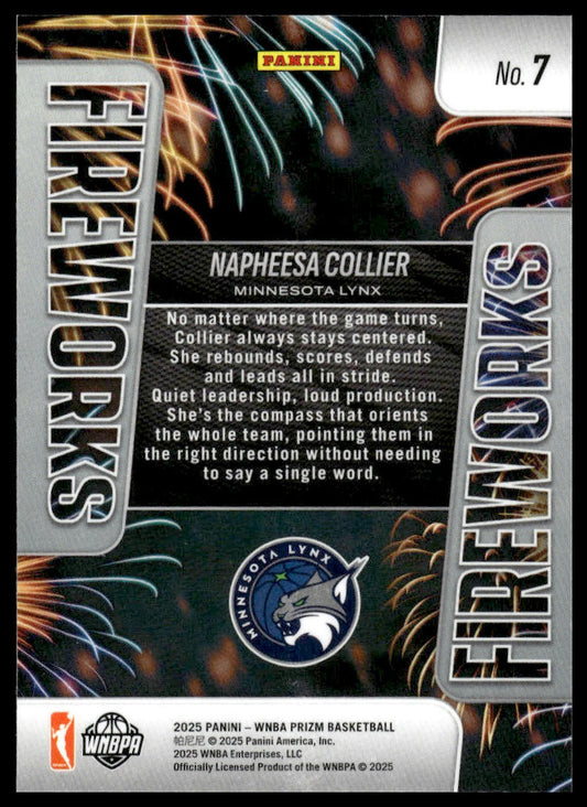 2025 Panini Prizm WNBA #7 Napheesa Collier Fireworks