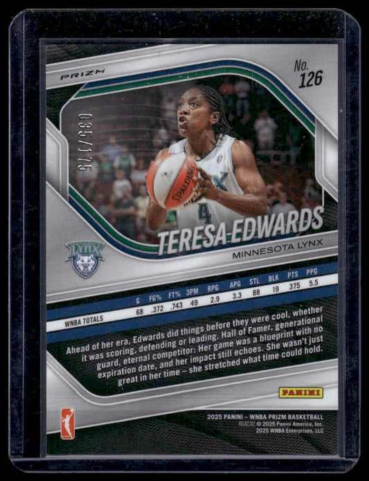2025 Panini Prizm WNBA #126 Teresa Edwards Pandora Prizms
