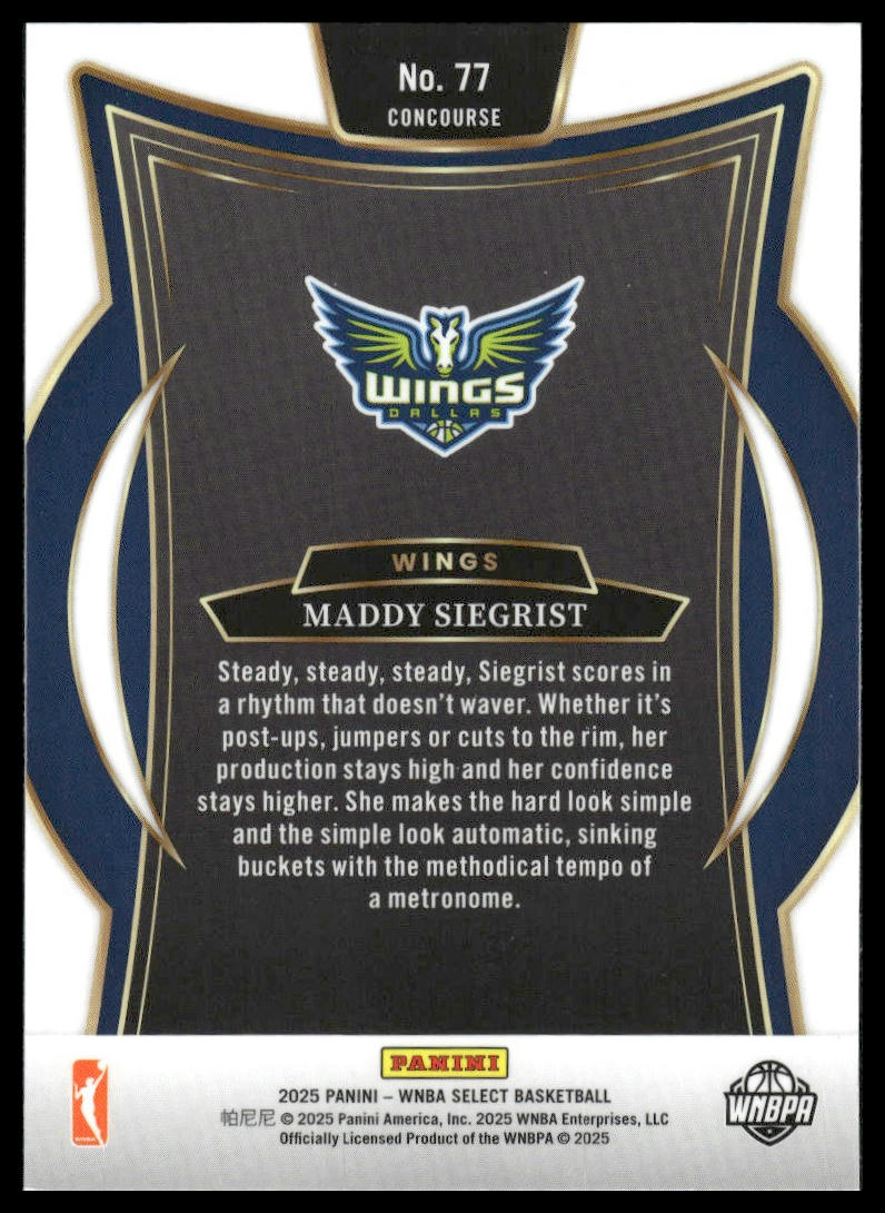 2025 Panini Select WNBA #77 Maddy Siegrist
