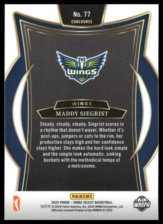 2025 Panini Select WNBA #77 Maddy Siegrist