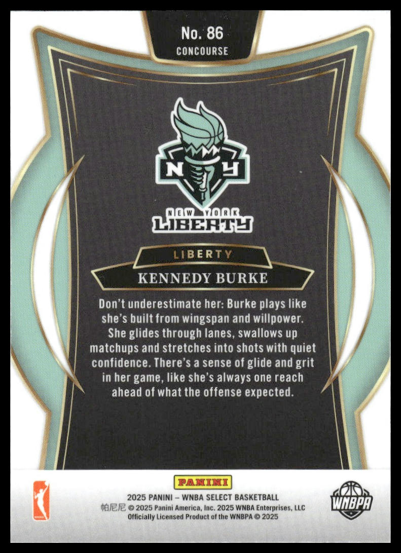 2025 Panini Select WNBA #86 Kennedy Burke