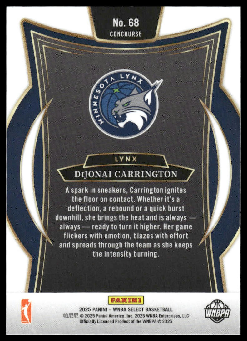2025 Panini Select WNBA #68 DiJonai Carrington