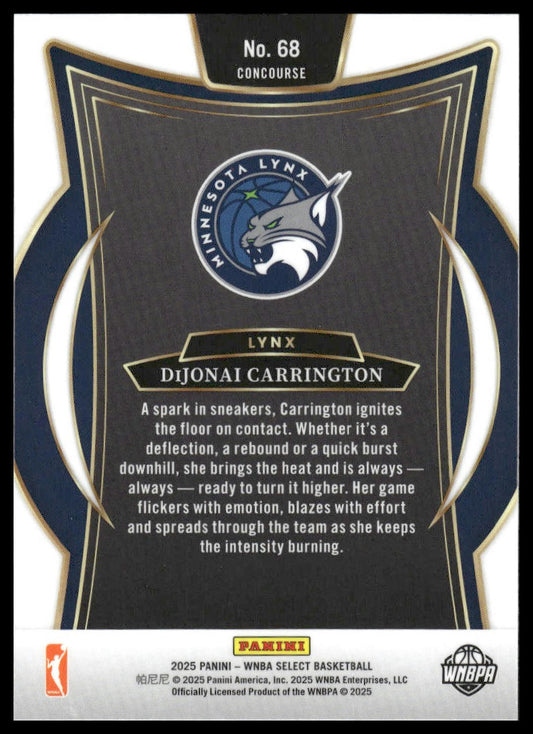 2025 Panini Select WNBA #68 DiJonai Carrington