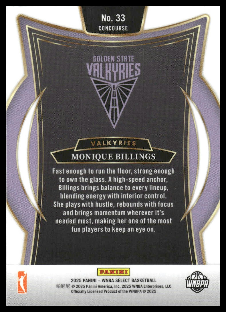 2025 Panini Select WNBA #33 Monique Billings