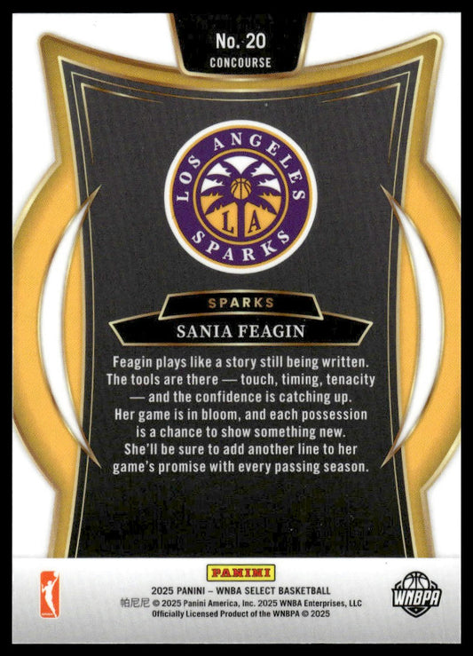 2025 Panini Select WNBA #20 Sania Feagin