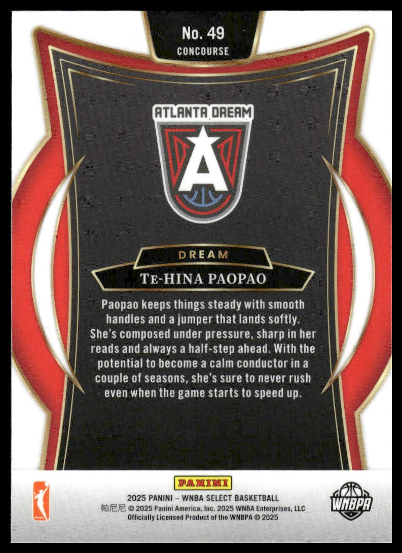 2025 Panini Select WNBA #49 Te-Hina Paopao