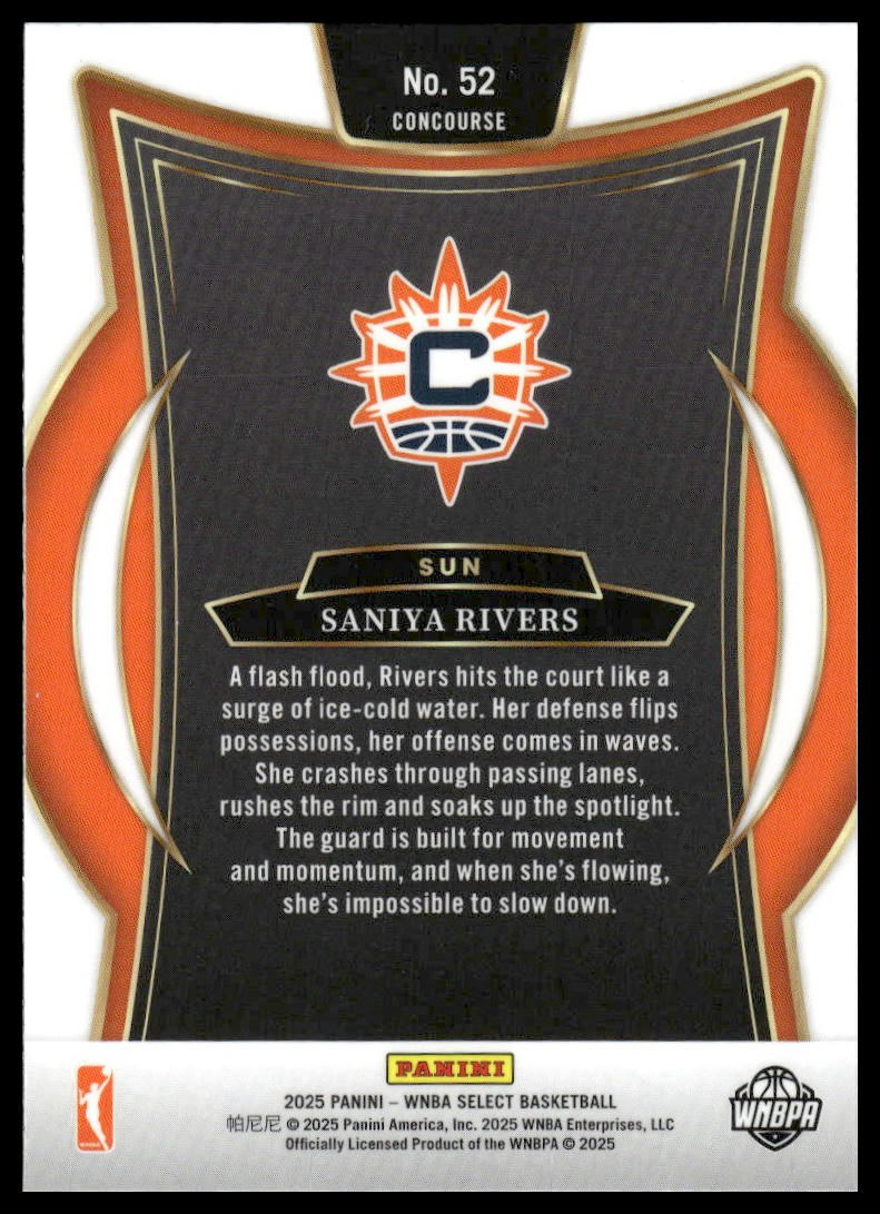 2025 Panini Select WNBA #52 Saniya Rivers