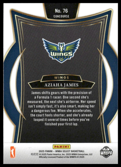 2025 Panini Select WNBA #76 Aziaha James