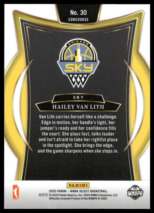 2025 Panini Select WNBA #30 Hailey Van Lith