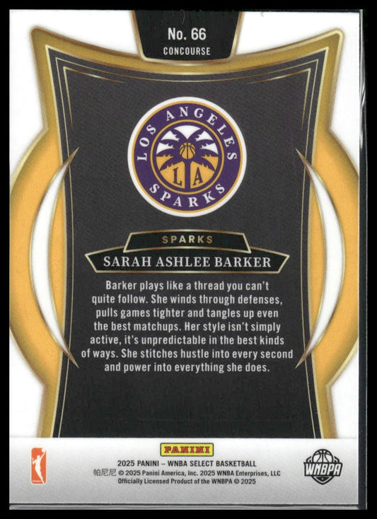 2025 Panini Select WNBA #66 Sarah Ashlee Barker