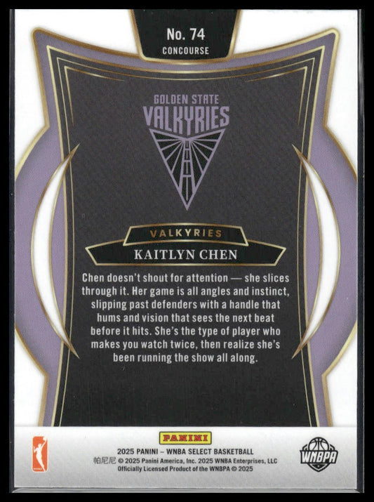 2025 Panini Select WNBA #74 Kaitlyn Chen