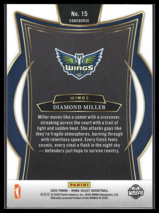 2025 Panini Select WNBA #15 Diamond Miller