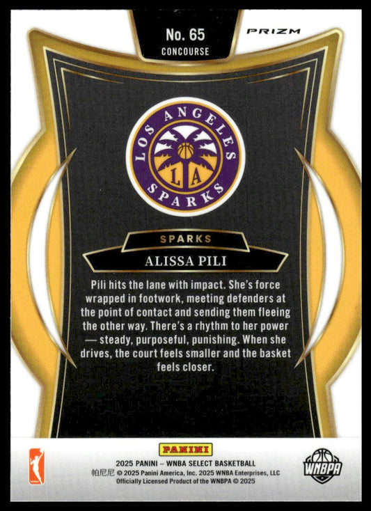 2025 Panini Select WNBA #65 Alissa Pili Pink Ice Prizms