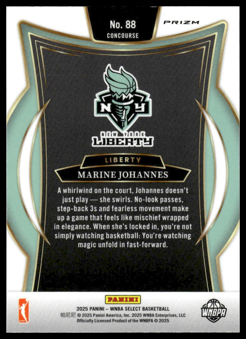 2025 Panini Select WNBA #88 Marine Johannes Silver Prizms