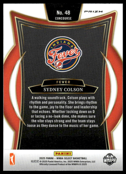 2025 Panini Select WNBA #48 Sydney Colson Silver Prizms