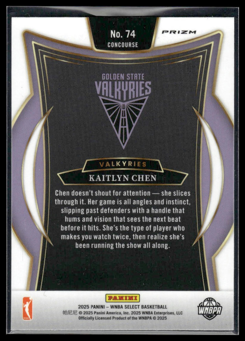2025 Panini Select WNBA #74 Kaitlyn Chen Green Ice Prizms