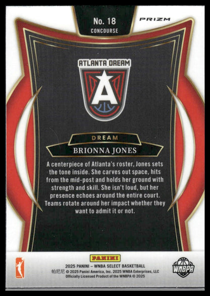2025 Panini Select WNBA #18 Brionna Jones Silver Prizms