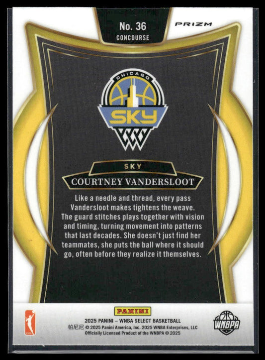 2025 Panini Select WNBA #36 Courtney Vandersloot Pink Ice Prizms
