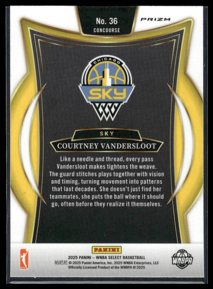2025 Panini Select WNBA #36 Courtney Vandersloot Pink Ice Prizms