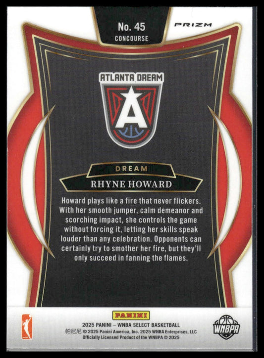 2025 Panini Select WNBA #45 Rhyne Howard Silver Prizms