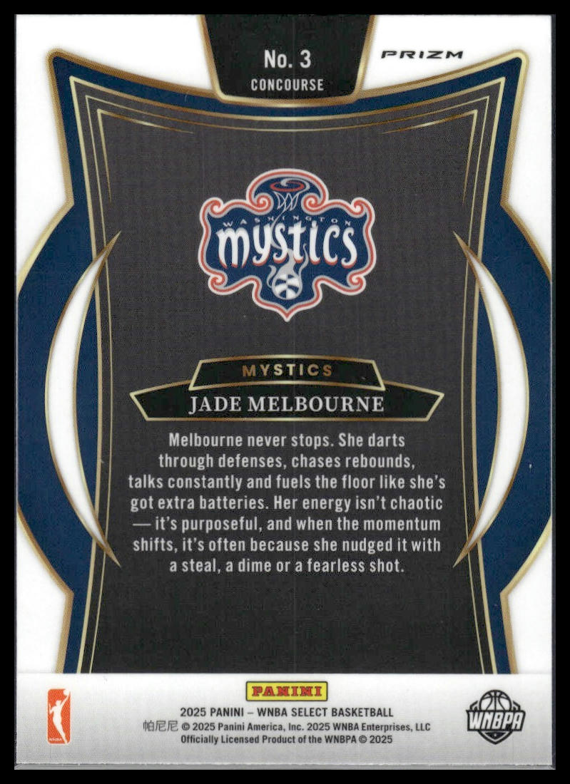 2025 Panini Select WNBA #3 Jade Melbourne Silver Prizms