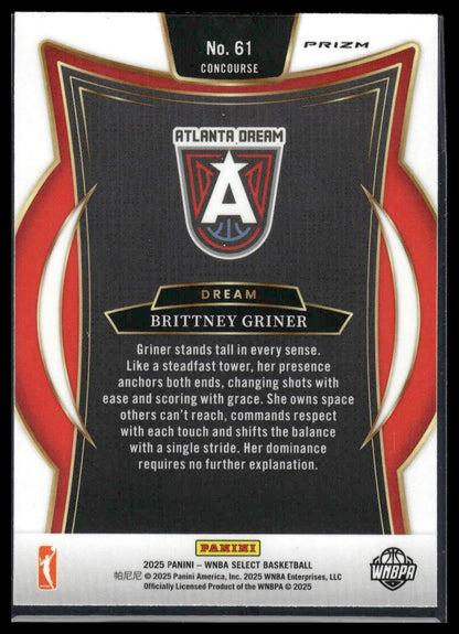 2025 Panini Select WNBA #61 Brittney Griner Pink Ice Prizms