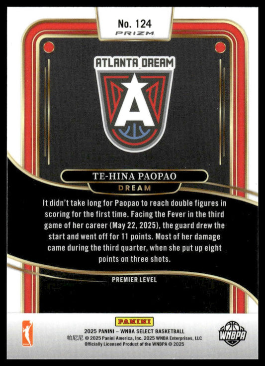 2025 Panini Select WNBA #124 Te-Hina Paopao