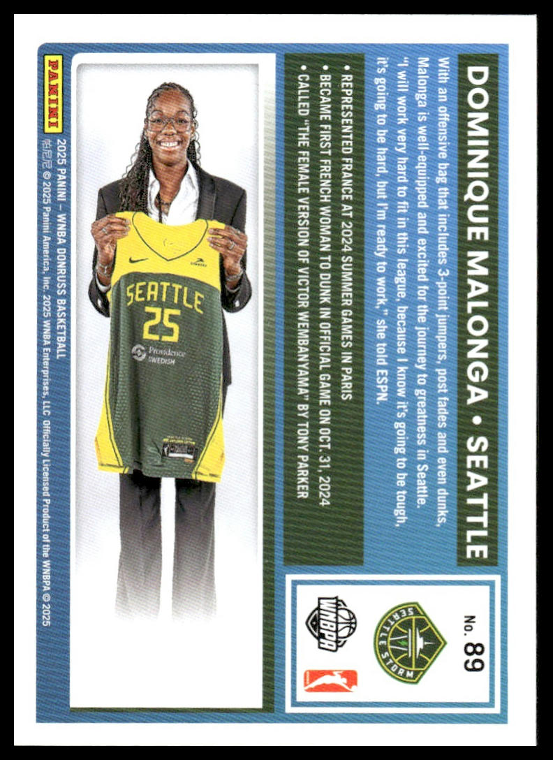 2025 Donruss WNBA #89 Dominique Malonga