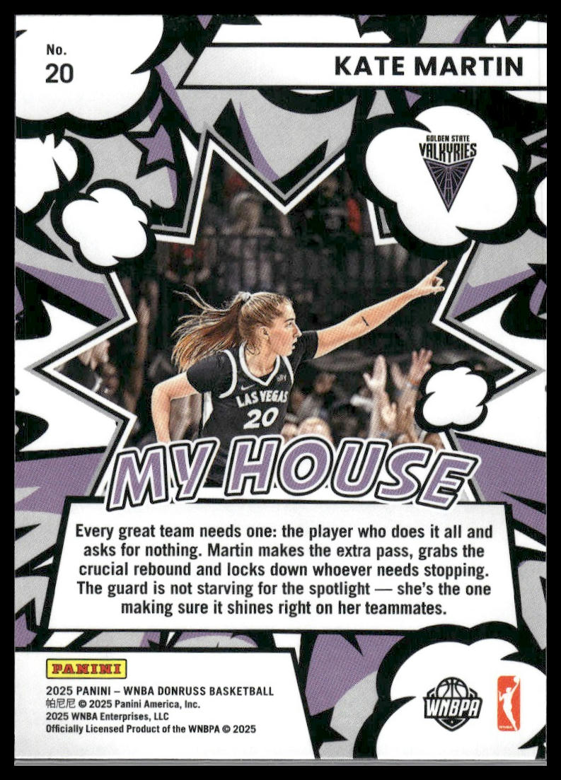 2025 Donruss WNBA #20 Kate Martin My House Press Proof