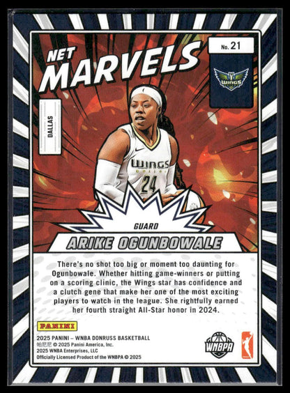2025 Donruss WNBA #21 Arike Ogunbowale Net Marvels