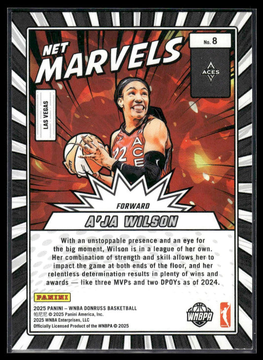 2025 Donruss WNBA #8 A'ja Wilson Net Marvels Press Proof