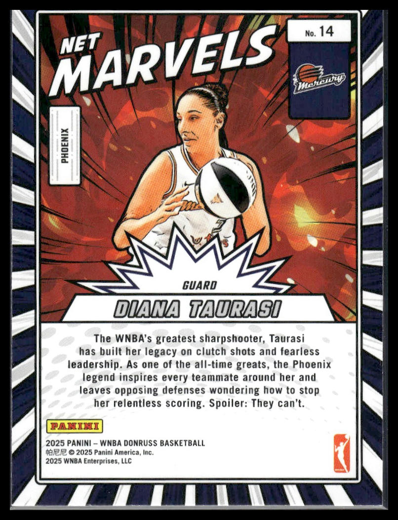 2025 Donruss WNBA #14 Diana Taurasi Net Marvels
