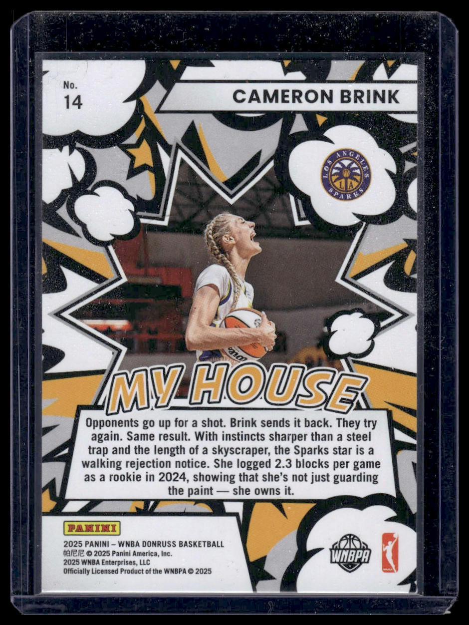 2025 Donruss WNBA #14 Cameron Brink My House Press Proof