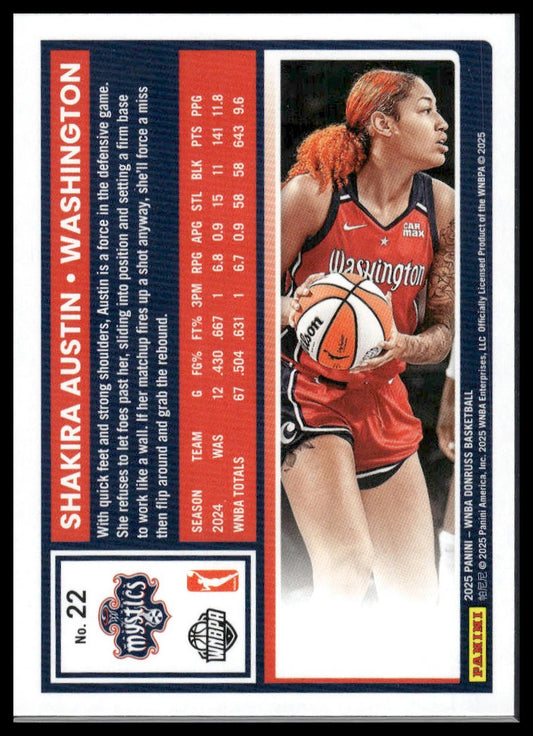 2025 Donruss WNBA #22 Shakira Austin Holo