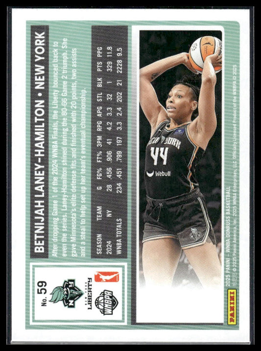 2025 Donruss WNBA #59 Betnijah Laney-Hamilton Teal Laser #/125