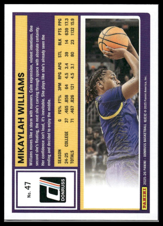 2025-26 Donruss #47 Mikaylah Williams