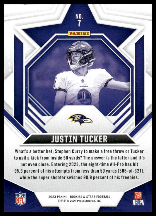 2023 Panini Rookies & Stars #7 Justin Tucker Green