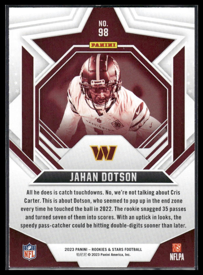 2023 Panini Rookies & Stars #98 Jahan Dotson Red