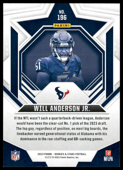 2023 Panini Rookies & Stars #196 Will Anderson Jr. Longevity