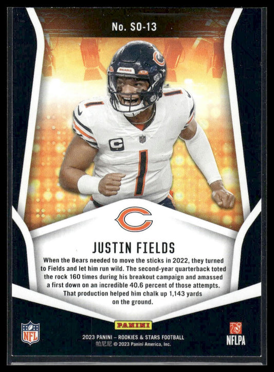2023 Panini Rookies & Stars #SO-13 Justin Fields Standing Ovation Longevity