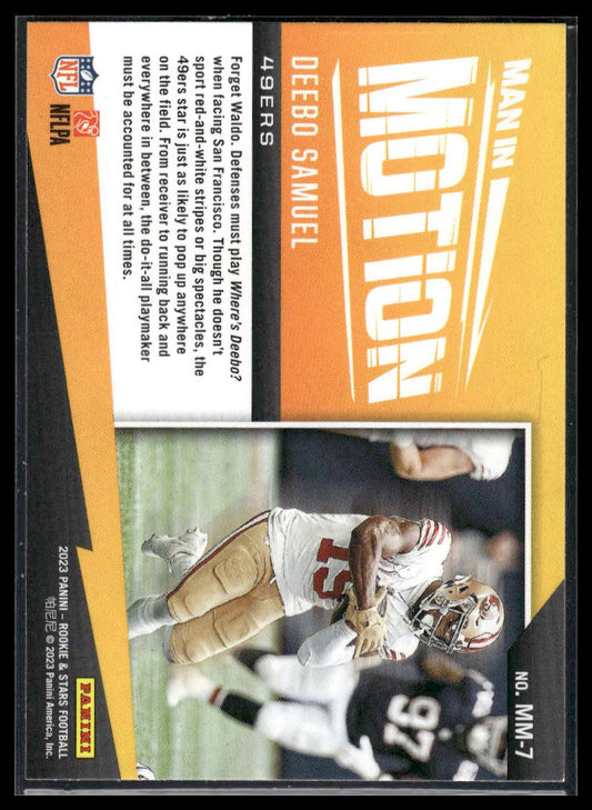2023 Panini Rookies & Stars #MM-7 Deebo Samuel Man In Motion Longevity