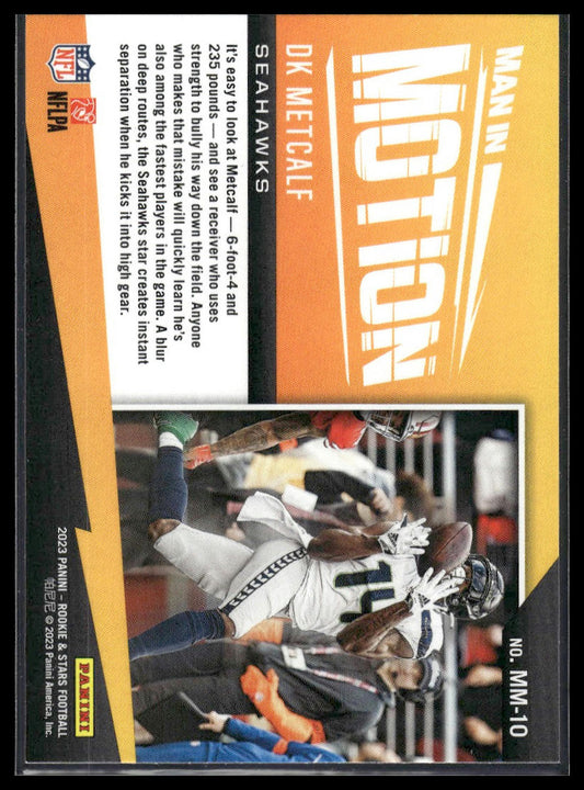 2023 Panini Rookies & Stars #MM-10 DK Metcalf Man In Motion Longevity