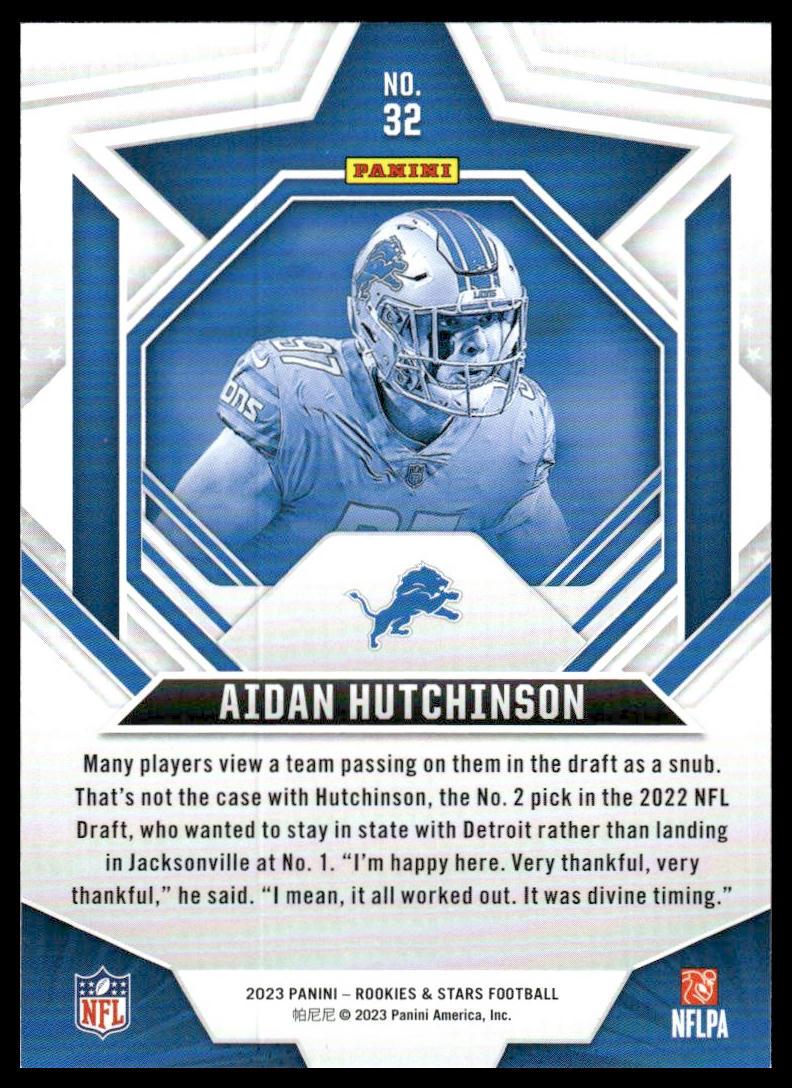 2023 Panini Rookies & Stars #32 Aidan Hutchinson Longevity