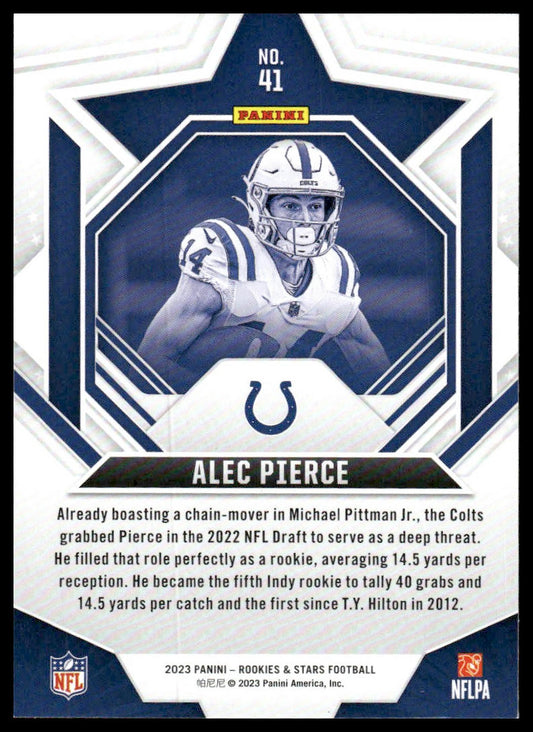 2023 Panini Rookies & Stars #41 Alec Pierce Signatures