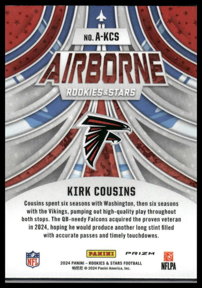 2024 Panini Rookies & Stars #A-KCS Kirk Cousins Airborne Red Plaid