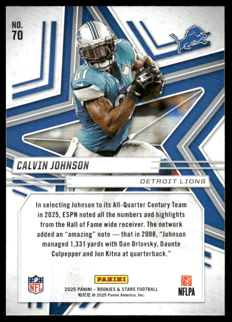 2025 Panini Rookies & Stars #70 Calvin Johnson Red