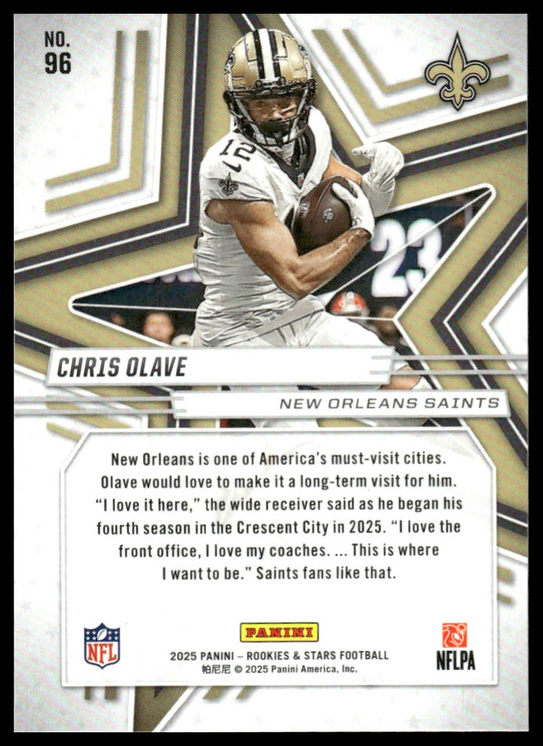 2025 Panini Rookies & Stars #96 Chris Olave Red